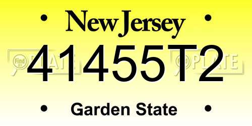 41455T2 New Jersey License Plate