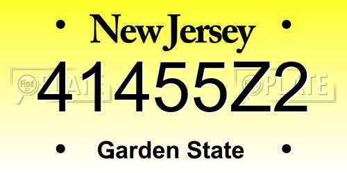 41455Z2 New Jersey License Plate