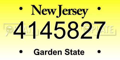 4145827 New Jersey License Plate