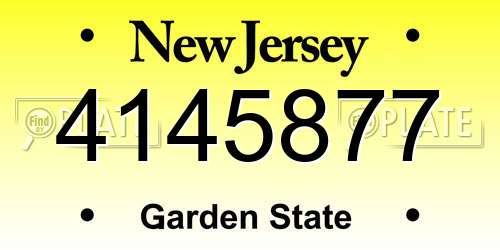 4145877 New Jersey License Plate
