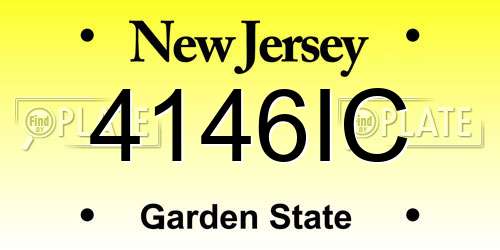 4146IC New Jersey License Plate