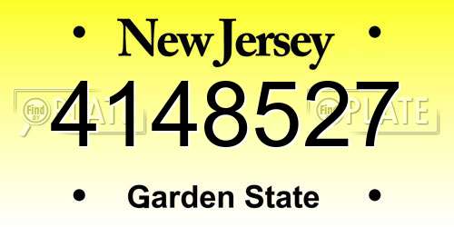 4148527 New Jersey License Plate