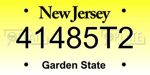 41485T2 New Jersey License Plate