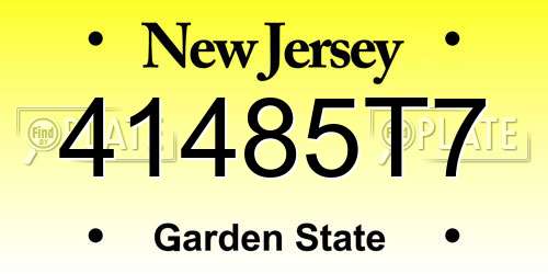 41485T7 New Jersey License Plate