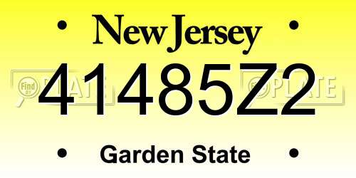 41485Z2 New Jersey License Plate