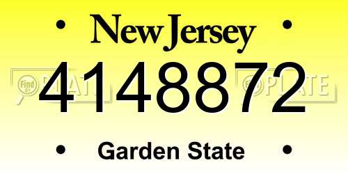 4148872 New Jersey License Plate