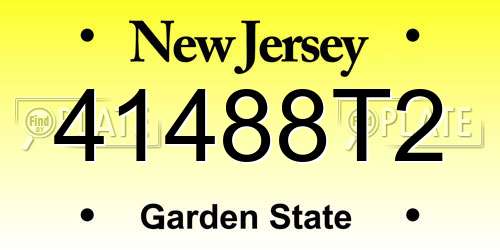 41488T2 New Jersey License Plate