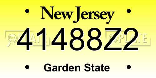 41488Z2 New Jersey License Plate