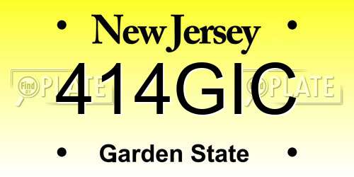 414GIC New Jersey License Plate