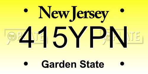 415YPN New Jersey License Plate