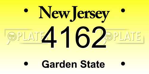 4162 New Jersey License Plate