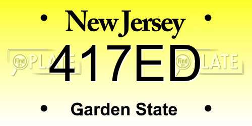 417ED New Jersey License Plate