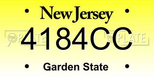 4184CC New Jersey License Plate