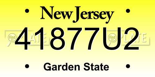 41877U2 New Jersey License Plate