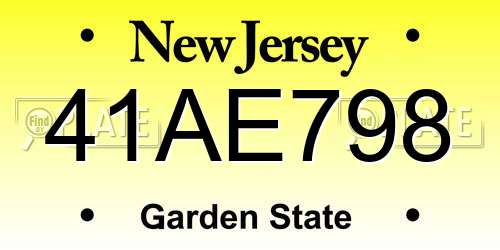 41AE798 New Jersey License Plate
