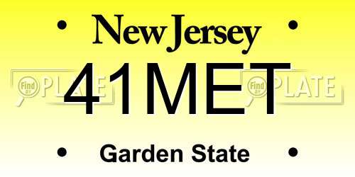 41MET New Jersey License Plate