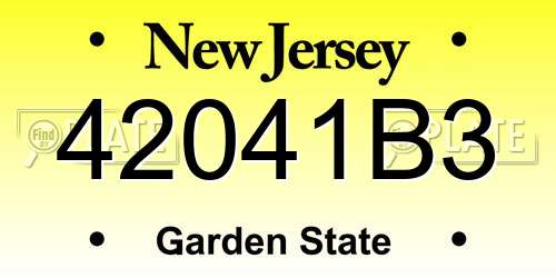 42041B3 New Jersey License Plate
