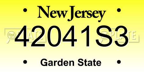 42041S3 New Jersey License Plate