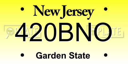 420BNO New Jersey License Plate