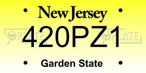 420PZ1 New Jersey License Plate