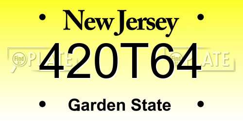 420T64 New Jersey License Plate
