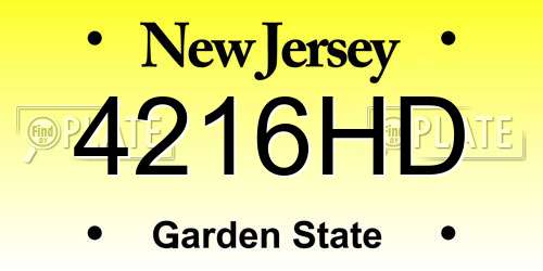 4216HD New Jersey License Plate