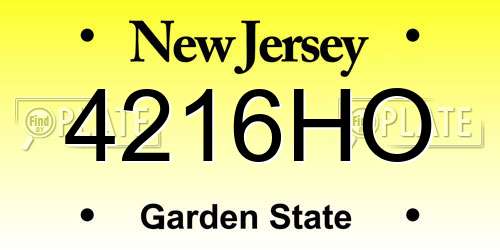 4216HO New Jersey License Plate
