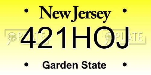 421HOJ New Jersey License Plate