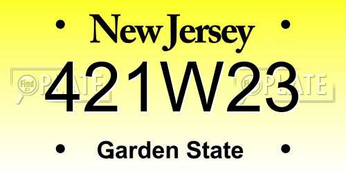 421W23 New Jersey License Plate