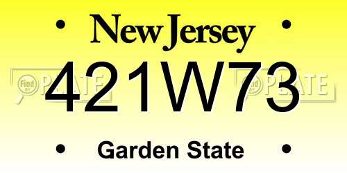 421W73 New Jersey License Plate