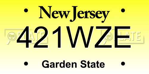 421WZE New Jersey License Plate