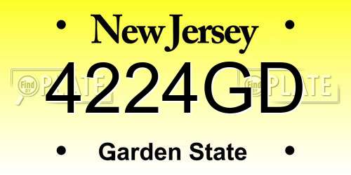 4224GD New Jersey License Plate