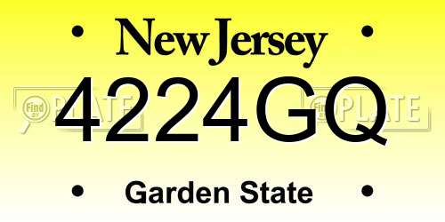 4224GQ New Jersey License Plate