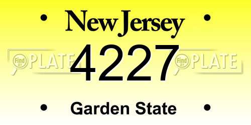 4227 New Jersey License Plate