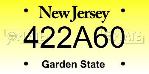 422A60 New Jersey License Plate