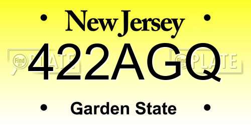 422AGQ New Jersey License Plate