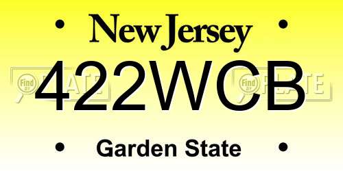422WCB New Jersey License Plate