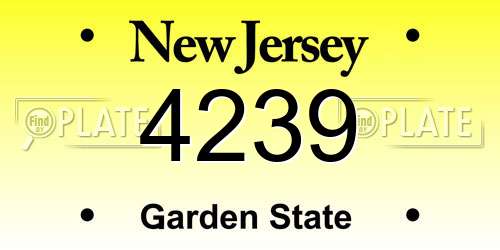 4239 New Jersey License Plate
