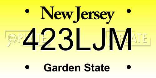 423LJM New Jersey License Plate