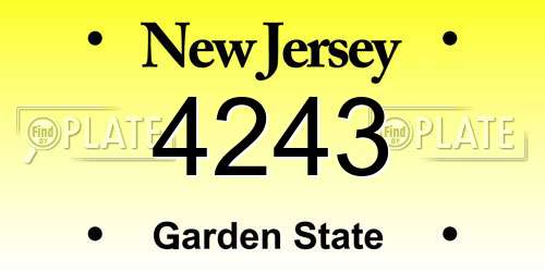 4243 New Jersey License Plate