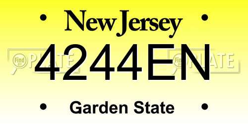 4244EN New Jersey License Plate