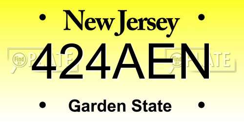 424AEN New Jersey License Plate