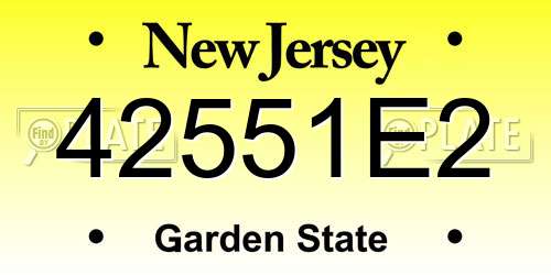 42551E2 New Jersey License Plate