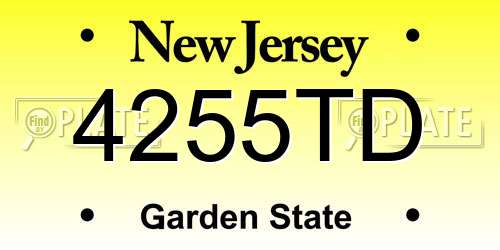 4255TD New Jersey License Plate