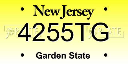 4255TG New Jersey License Plate