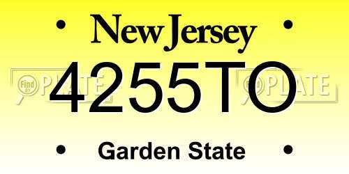 4255TO New Jersey License Plate