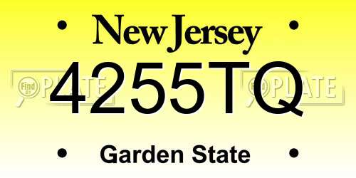 4255TQ New Jersey License Plate