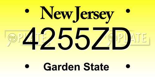 4255ZD New Jersey License Plate