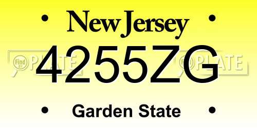 4255ZG New Jersey License Plate