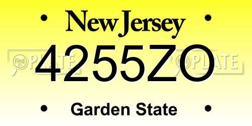 4255ZO New Jersey License Plate